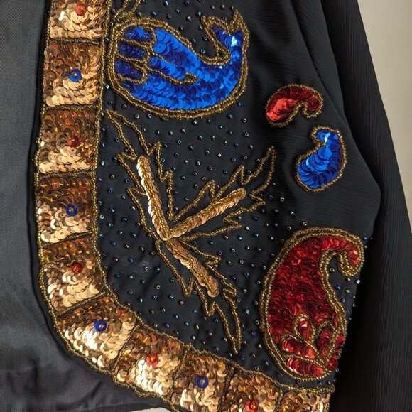 Divine Decadence Sequin Paisley blazer bolero - Picture 4 of 9